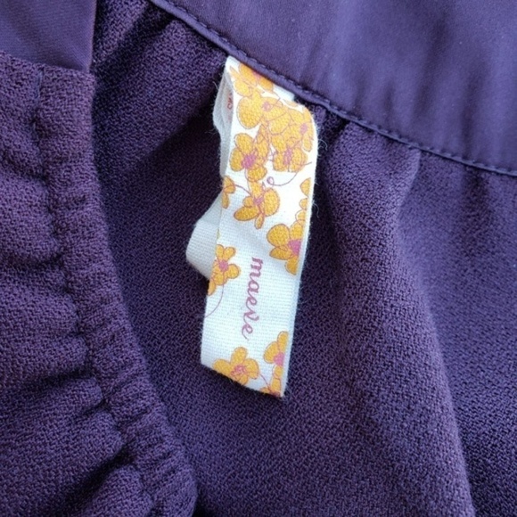 Anthropologie Maeve Round Neck Dress Purple 2 - Picture 5 of 6